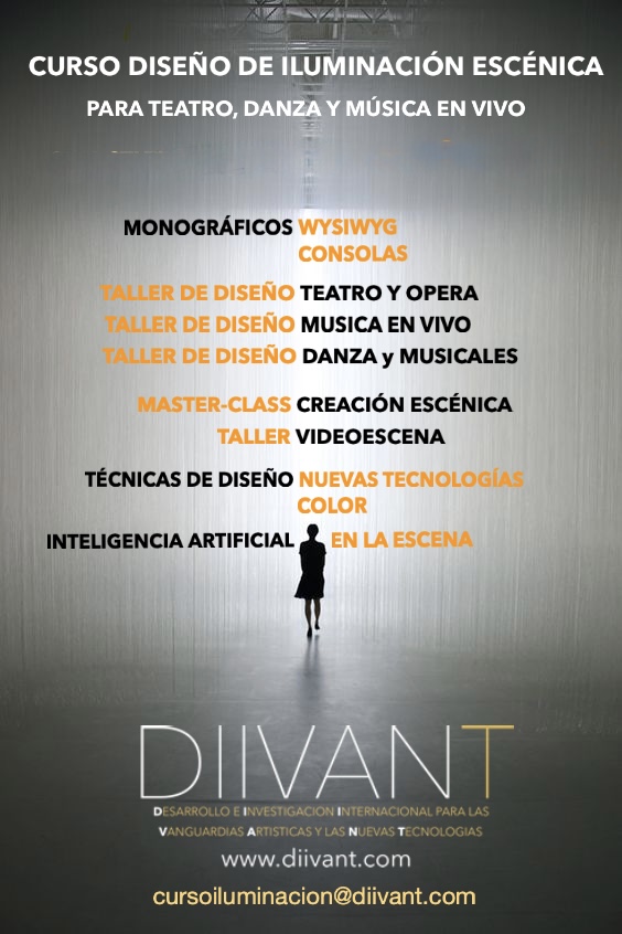 Escena creativa del curso de diseño de iluminación para teatro, danza y musicales en DiiVANT